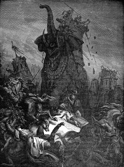 Eleazar gedood door de olifant, 1888 door Gustave Dore
